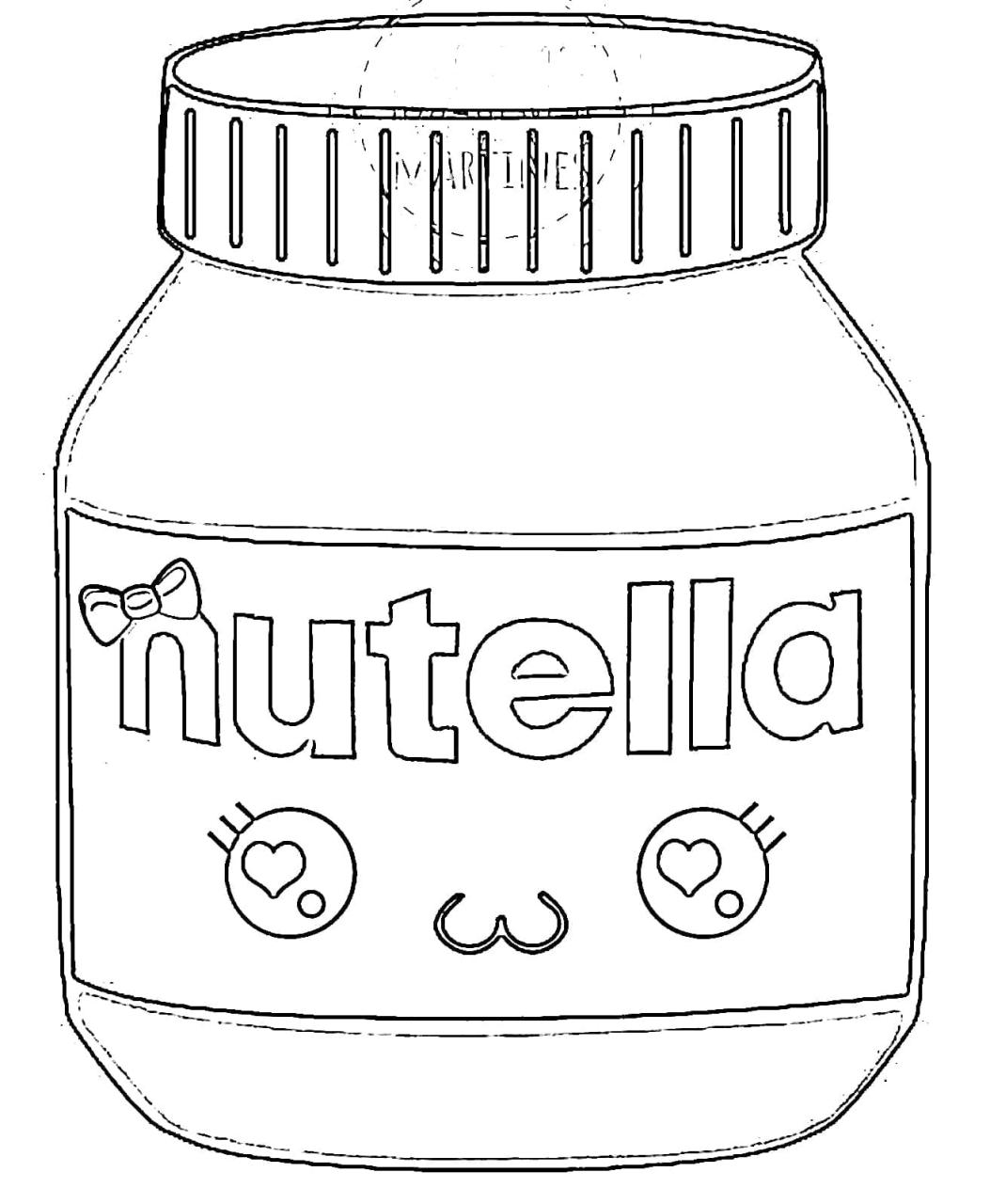 Ausmalbilder Kawaii Nutella: Ein süßer Weg, die Kreativität zu entfesseln