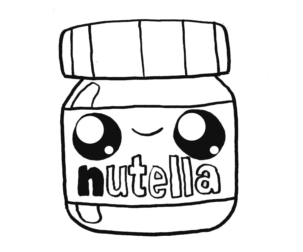 Ausmalbilder Kawaii Nutella: Ein süßer Weg, die Kreativität zu entfesseln