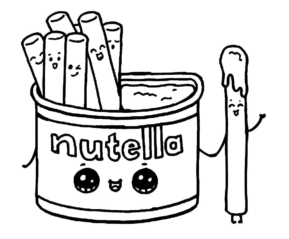 Ausmalbilder Kawaii Nutella: Ein süßer Weg, die Kreativität zu entfesseln