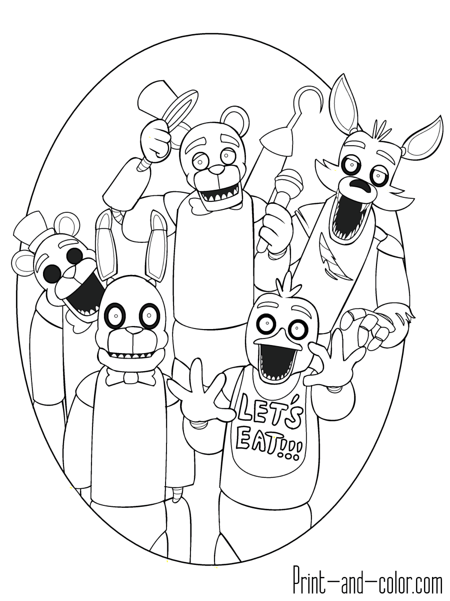 ausmalbilder five nights at freddy's