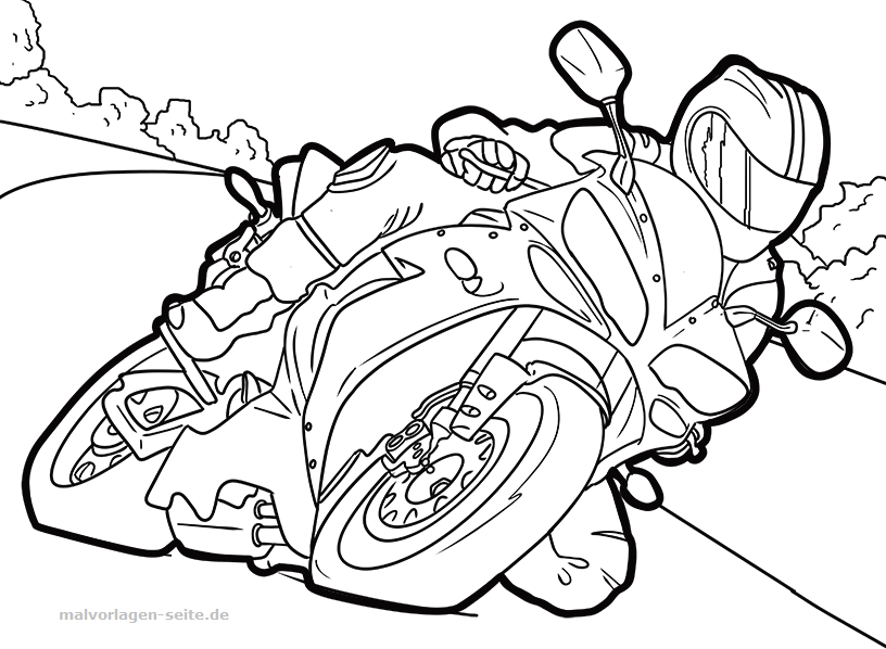 Auf den Spuren der Freiheit: Malen mit dem Herzen -  Motorrad-Malvorlagen für kleine Künstler