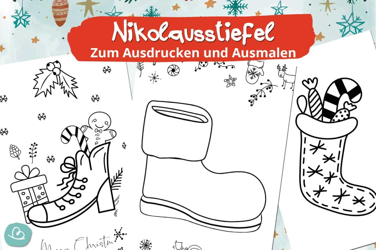 Die Magie des Zeichnens: Nikolausstiefel ausmalen - Ein Abenteuer für kleine Künstler